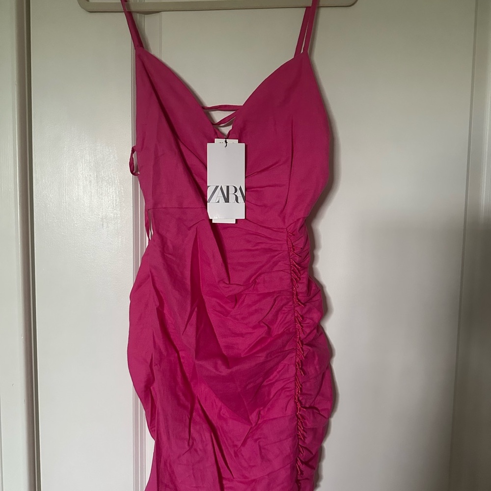 Zara Fuchsia Ruched Dress